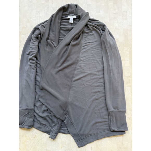 ATHLETA  Women Pranayama Restore Wrap Size S Gray Ultra-Soft Long Sleeve Pocket - Picture 8 of 8